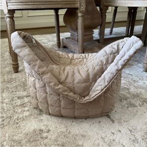 Quilted Tan tote bag